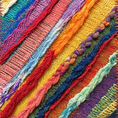 Close-Up of Vibrant Multi-Colored Blanket