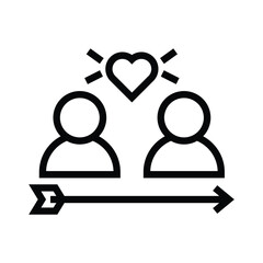 People love arrow outline icons, minimalist vector illustration and transparent graphic element. Isolated on white background