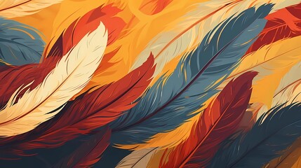 Fototapeta premium bird feathers background pattern, banner, wings background picture, seamless background