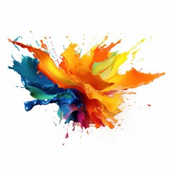 Colorful liquid paint splash isolated on white
