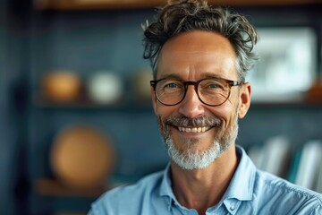 Smiling Man With Beard and Glasses