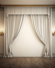 room with curtains