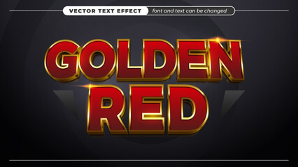 Golden red metallic 3D text effect, modern graphic styles