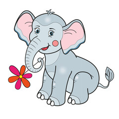 Cartoon Animal Elephant. Vector
