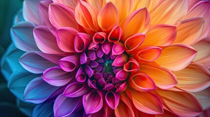 Colorful dahlia flower close up