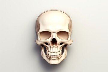 Obraz premium Close-up, 3d mockup of abstract skull with minimal background
