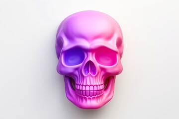 Close-up, 3d mockup of abstract skull with minimal background