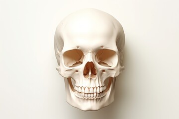 Obraz premium Close-up, 3d mockup of abstract skull with minimal background
