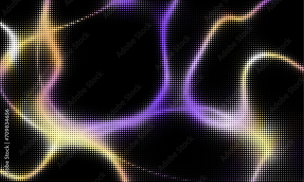 Aufkleber Monochrome gradient halftone dots background. Vector illustration. Abstract grunge dots on black background
