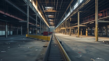 Obraz premium The Stark Reality of an Abandoned Warehouse in Economic Decline.