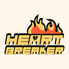 Heart Breaker, Valentines day Y2K design for print, Y2K Valentine graphic t shirt, Retro 2000s valentine