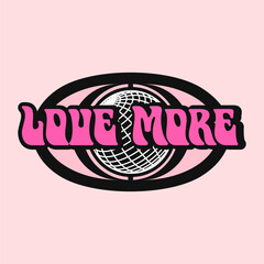 Love More, Valentines day Y2K design for print, Y2K Valentine graphic t shirt, Retro 2000s valentine