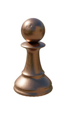 pawn chess old copper 3d rendering isolated