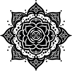 Flower Coloring Page Illustration.