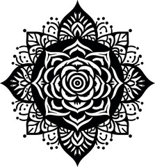 Flower Coloring Page Illustration.