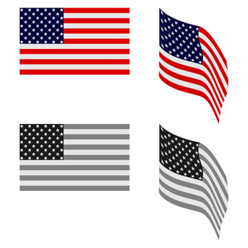USA flag vector. flat design illustration isolated on white background.