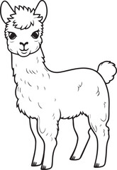 Cartoon Lama, Cute Alpaca Vector illustration