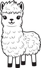 Cartoon Lama, Cute Alpaca Vector illustration