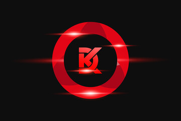 DK Red logo Design. Vector logo design for business. - obrazy, fototapety, plakaty