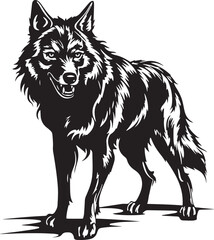Angry Wolf, Wolf illustration, wolf icon Vector Illustration	