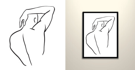 men back drawing line art pose 