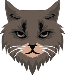 big face of cat cartoon icon
