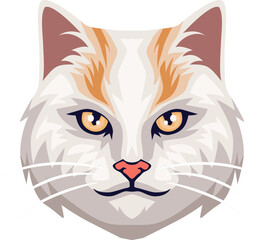 big face of cat cartoon icon