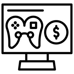 Gaming Monitor icon vector image. Can be used for Gaming Ecommerce.