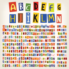 Papercut Colorful Alphabet 12 Type