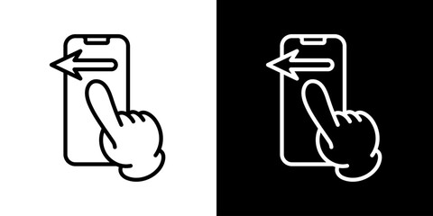 シンプルなスマホにスワイプするアイコン