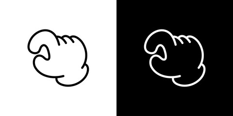 シンプルなピンチインの手アイコン