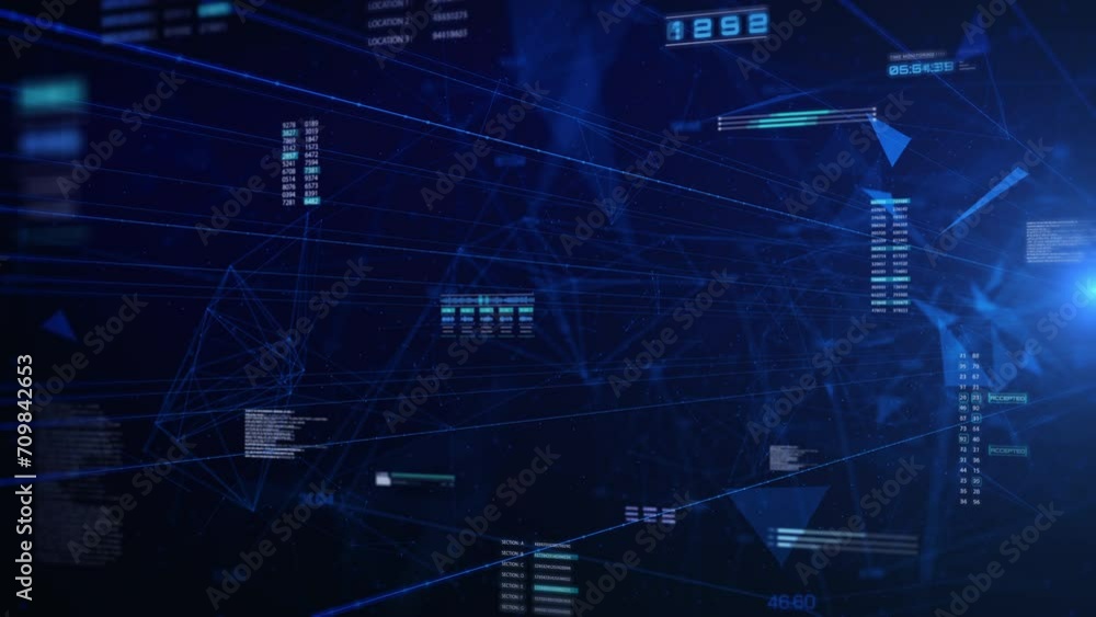 Poster Technology UI Information Graphic Communication Data on HUD Interface System Report 4K Motion.