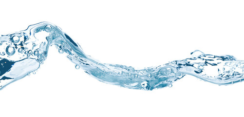 Water wave isolated on a white background close-up, clean drinking water concept - 709843496