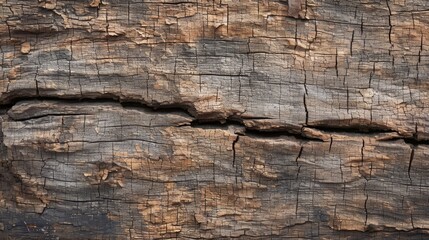 Rugged Bark Texture Detail, Macro Shot of Tree Trunk with Natural Patterns