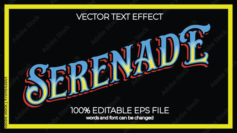 Fototapete serenade editable text effect style, eps editable text effect