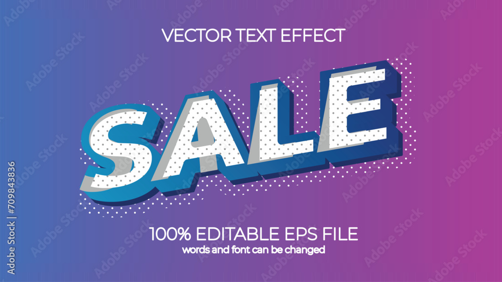 Poster sale editable text effect style, eps editable text effect