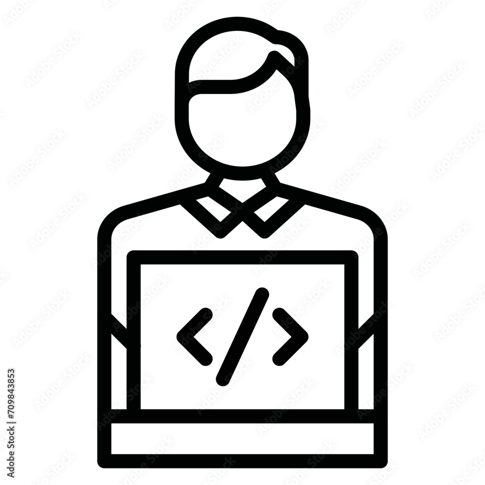Poster game developer male icon vector image. can be used for game development.