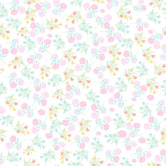 seamless flowers pattern. Delicate petals and vibrant blossoms create an artistic and vintage botanical illustration. Perfect for wallpaper, fabric, wrapping paper and more.