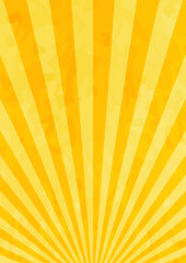 水彩風の和風な集中線　サンバースト　黄色　背景　縦　縦長  バナー