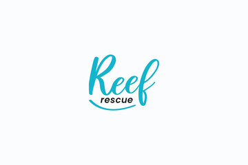 creative logotype reef rescue iconic logo vector design background. modern reef symbol logo design vector illustration with typography and clean styles. 