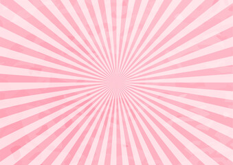 水彩風の和風な集中線　サンバースト　ピンク　背景　横　横長  バナー