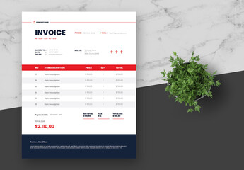 Red Blue Invoice