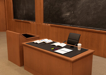 3D Rendering College Classroom