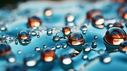 Water Drops on Glass.