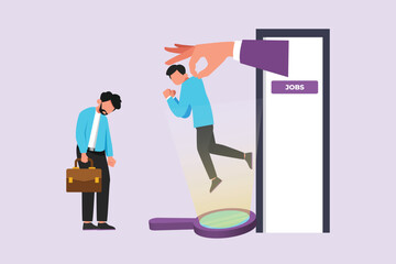 Change job or career. Improvement or progression concept. Colored flat vector illustration isolated.