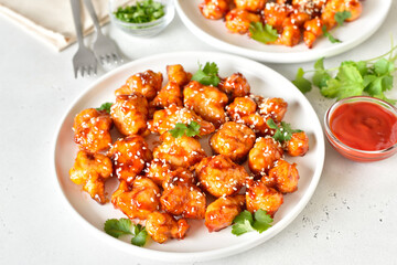 Sweet chili cauliflower wings