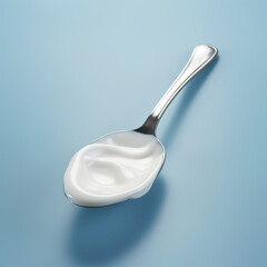 spoon with thick thermostatic yogurt created with Generative Ai