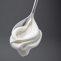 spoon with thick thermostatic yogurt created with Generative Ai