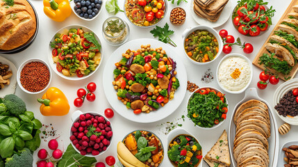 Vegan food on the table. 