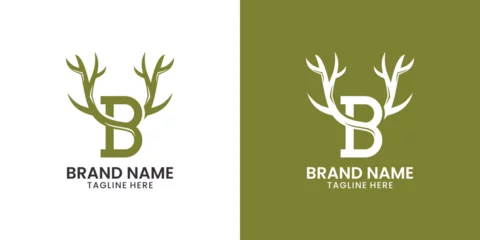 Fotobehang Letter B deer wildlife logo design © Musa